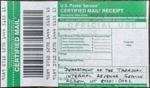 Certified Mail from IRS