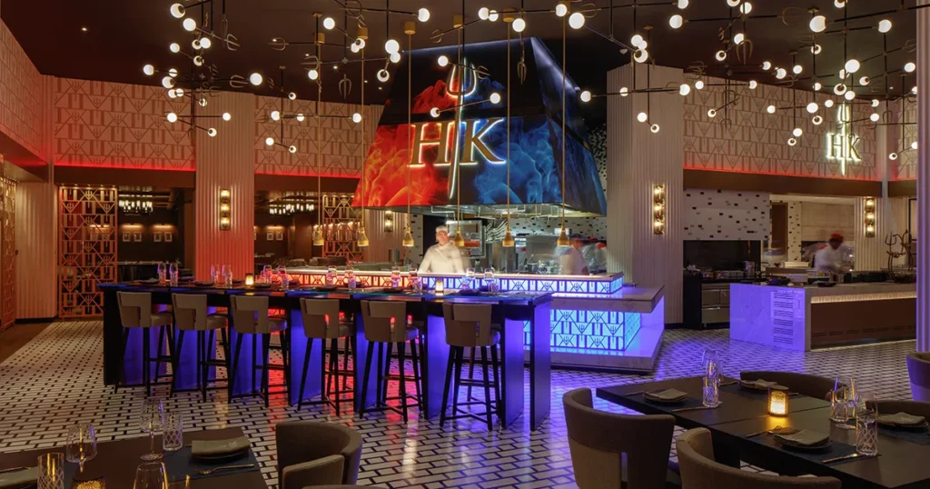 Interior of Hell’s Kitchen restaurant in Dubai