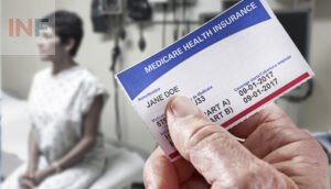 Medicare Health Insurance Card in medical office