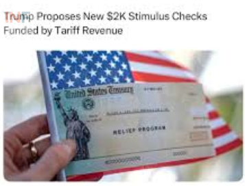 tariff stimulus check